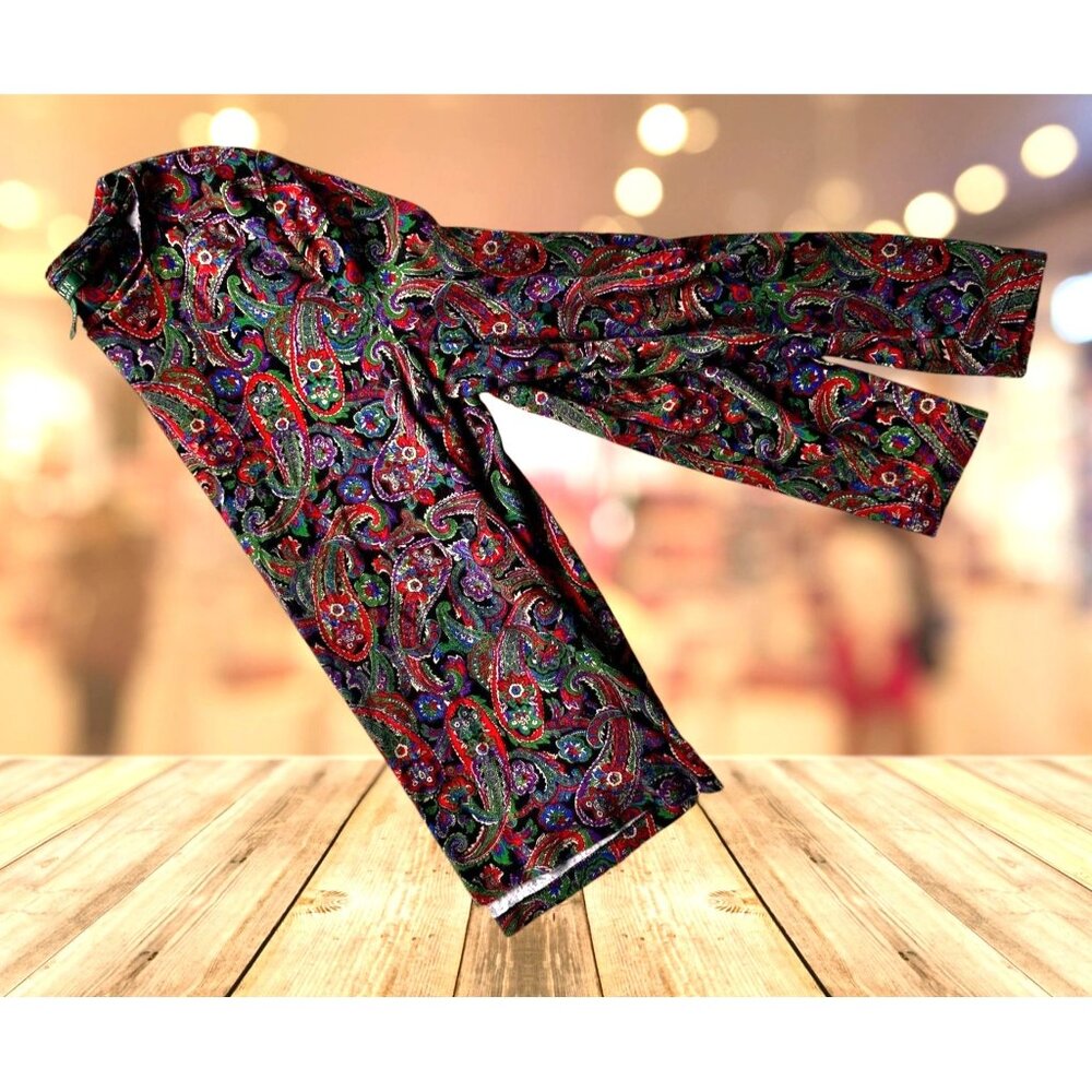 VTG Lauren Ralph Lauren Long Sleeve Top XL Pullover Paisley Preppy Cotto… - Picture 11 of 12